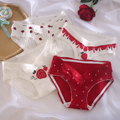 孕妇内裤 秋冬 纯棉低腰女孕中期孕晚期孕早期红色产妇专用舒适大码