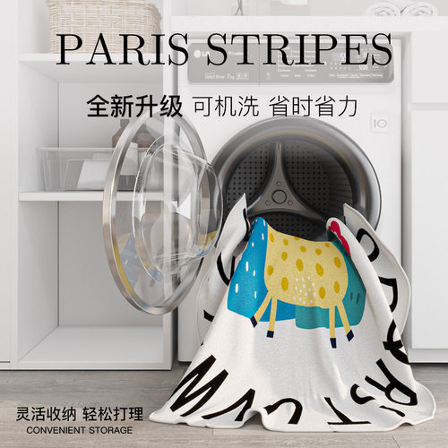 圆形地毯卡通儿童动物地垫可水洗可机洗客厅卧室床边毯儿童爬行垫