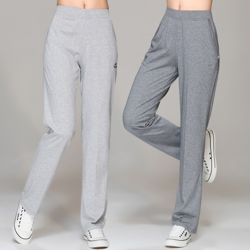 高腰纯棉运动裤女长裤夏季薄款中老年女裤宽松直筒全棉针织休闲裤