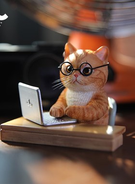 厂家摸鱼猫 可爱创意橘猫咪办公桌面手办模型车内汽车Z摆件潮玩礼
