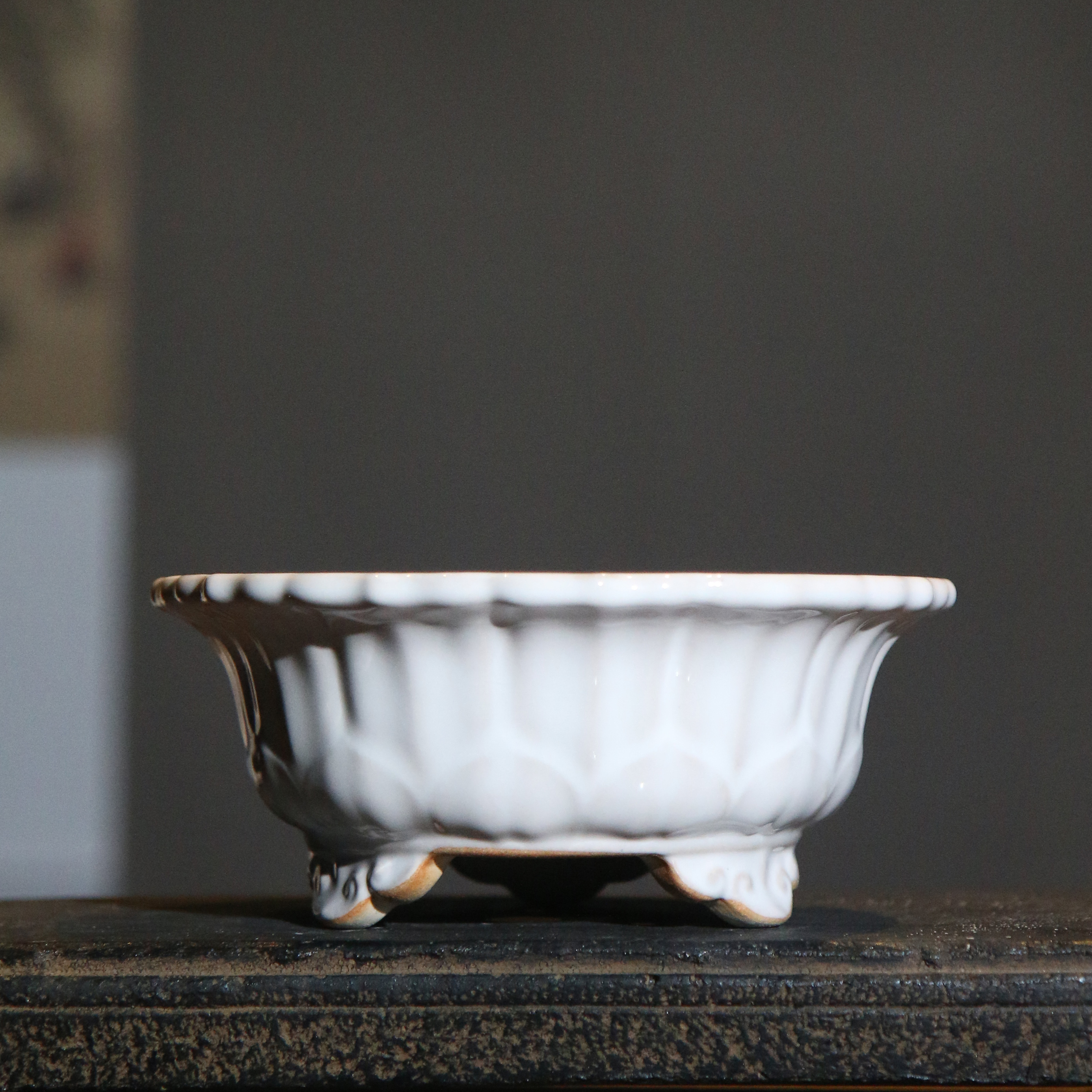 紫砂花盆陶瓷盆景盆莲花盆小号掌上盆精品手工釉盆觅陶乡