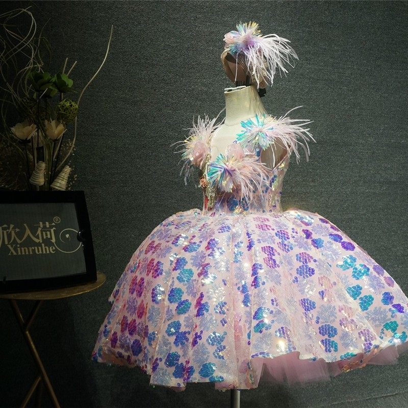 儿童礼服粉色短款甜美公主裙女童花童婚纱主持走秀新年演出礼服,童装/婴儿装/亲子装,儿童礼服,淘宝优惠券,粉丝福利购,淘宝优惠卷