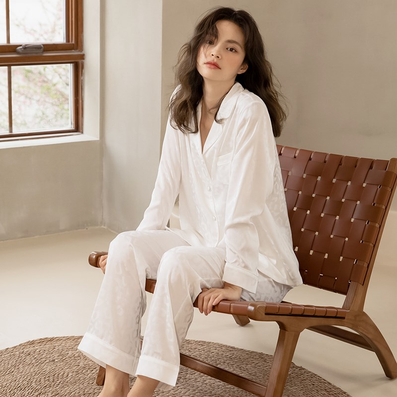 豹纹睡衣女夏季薄款冰丝长袖长裤两件套2025年新款女士家居服套装