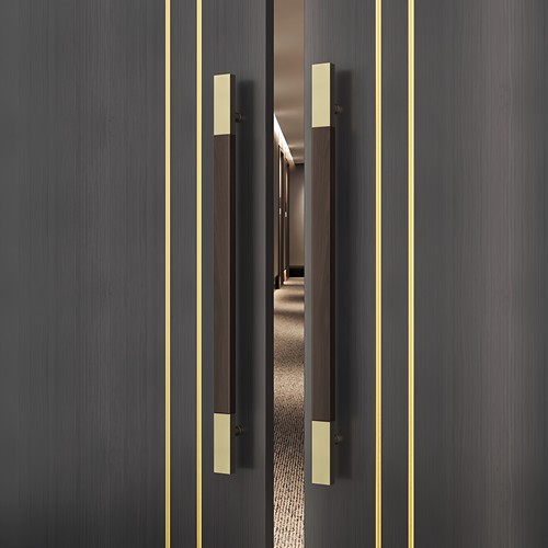 极简玻璃门拉手不锈钢酒店包厢商铺推拉双开实木大门把手定制刻字