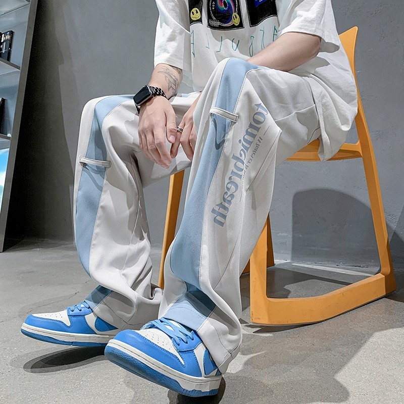 冰丝裤子男夏季薄款潮牌设计感小众拼色宽松阔腿直筒休闲运动长裤,服饰配件/皮带/帽子/围巾,多件套,淘宝优惠券,粉丝福利购,淘宝优惠卷