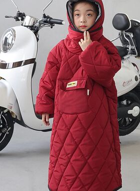 电动车后座挡风小孩挡风被冬季带孩子儿童电瓶车防风衣宝保暖神器