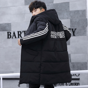 青少年棉衣男中长款冬季外套加厚大衣韩版潮流棉袄高中生羽绒棉服