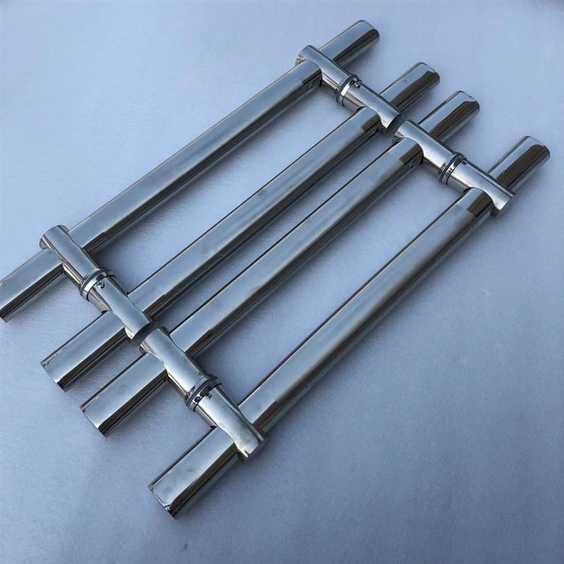 玻璃门拉手孔距可调节酒店木门把手扶手椭圆扁管不锈钢大门大拉手