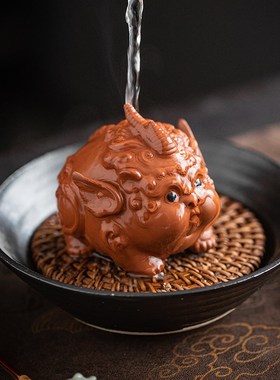 紫砂招财貔貅茶宠创意精品可养个性茶玩茶道茶具茶桌装饰