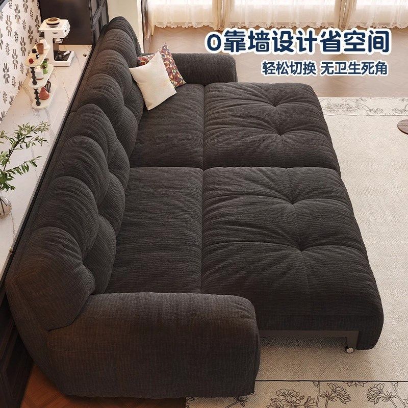 电动沙发床复古风布艺黑色小户型客厅沙发懒人棉糖,住宅家具,功能沙发,淘宝优惠券,粉丝福利购,淘宝优惠卷