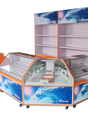 超市烟酒便利店烟草终端展示新款真龙橙色橘红背柜立烟酒柜