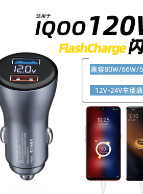 w适用IQOO9no超级闪充IO车载充电器w