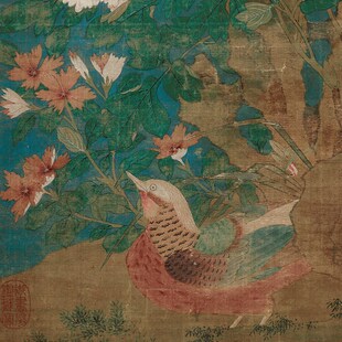 玉堂富贵图挂画徐熙五代后唐鸟画国画书房玄关茶室装饰画卷轴