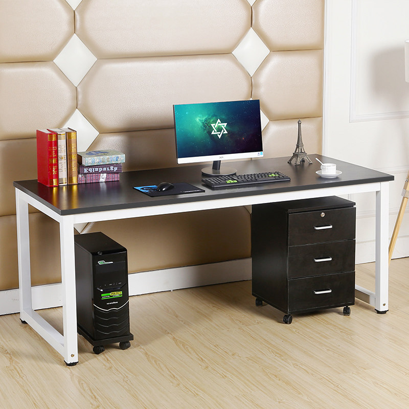 台式电脑桌钢木人会议桌学生写字办公桌课桌书桌家用桌