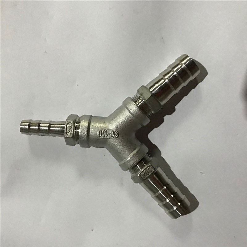 不锈钢三通宝塔 Y型三通变径插软管接头-8-10--1-1-19-20-