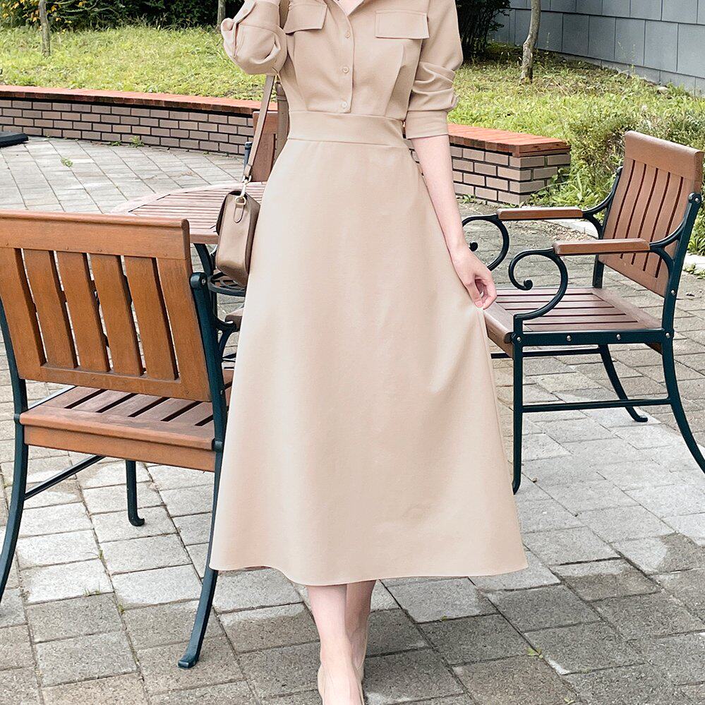 韩国chic 气质精致收腰显瘦连衣裙