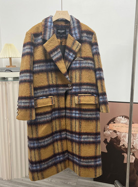 PTWP原PTWOP ONLINE 赫本风大衣女秋冬高级感小个子格子毛呢外套