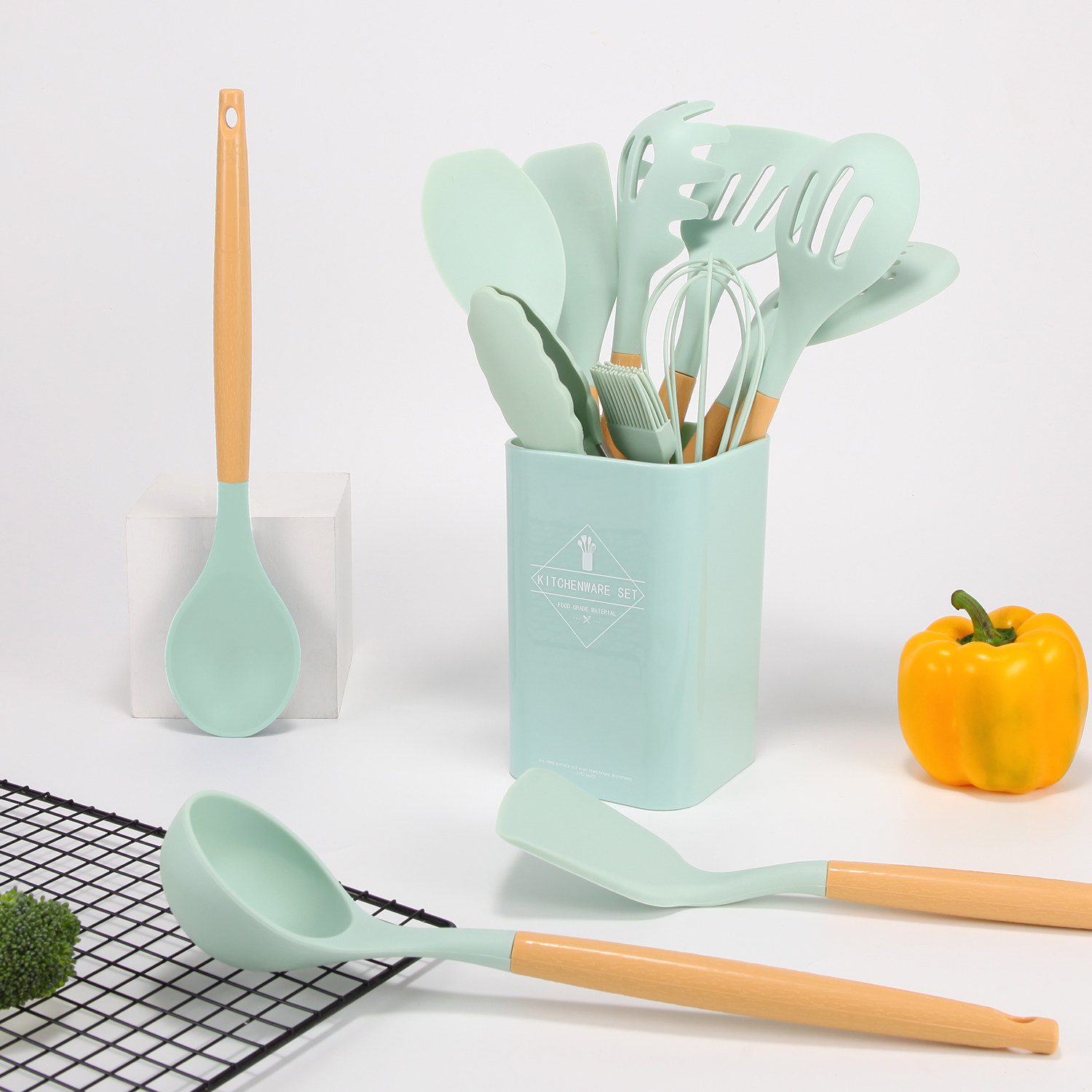 硅胶铲子不粘锅专用食品级耐高温炒菜铲子厨房家用不伤锅硅胶套装