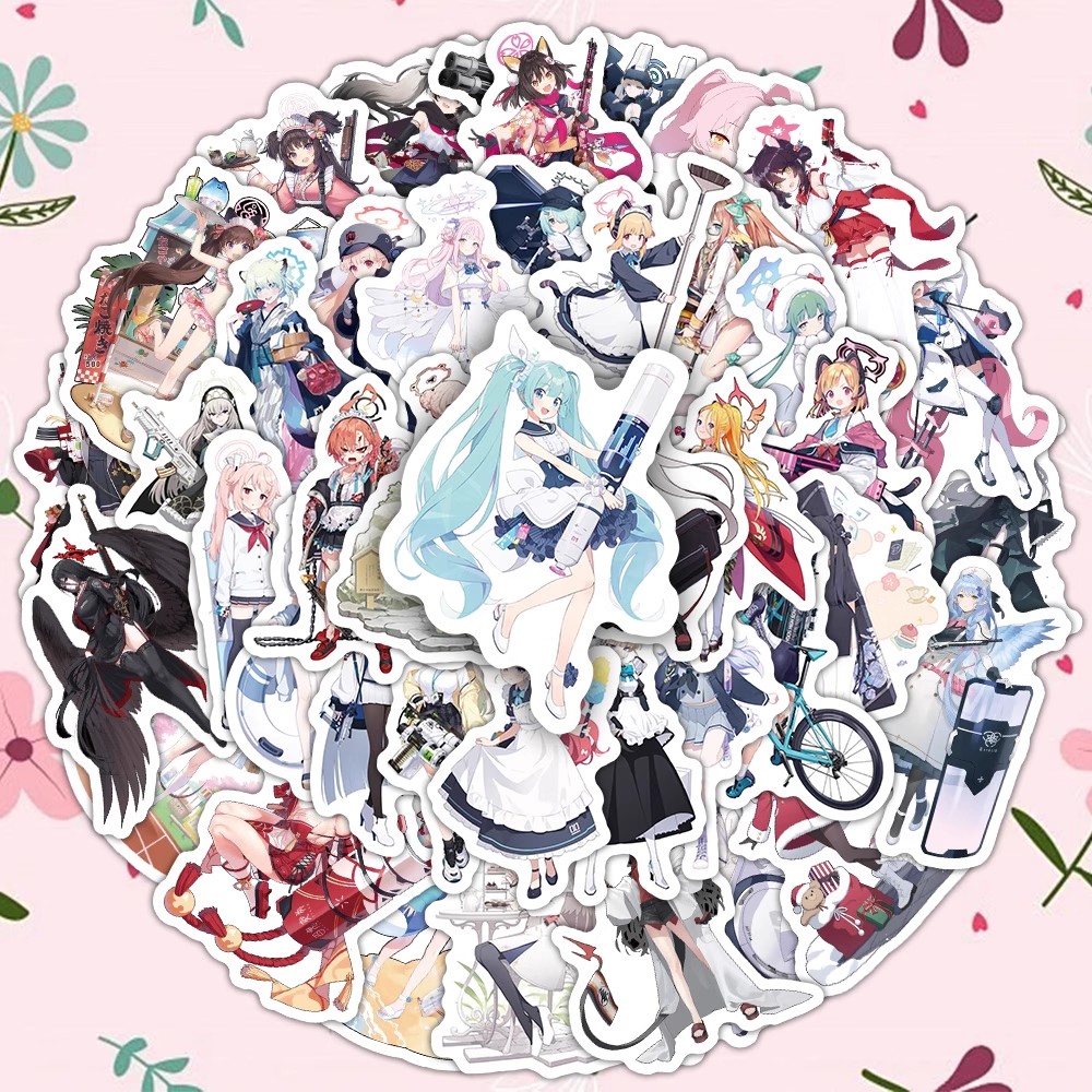 140张蔚蓝档案贴纸动漫周边卡通人物创意装饰手机行李箱水杯贴画