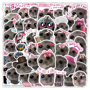 120张Sad Hamster网红悲伤仓鼠贴纸可爱抽象表情包图案装饰贴画