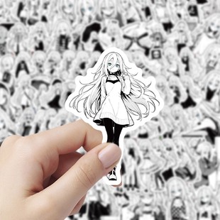 103张瑞吉儿·加德纳贴纸合集杀戮天使女主卡通黑白动漫周边贴画