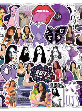 100张Olivia Rodrigo奥莉维亚·罗德里戈贴纸SOUR紫色专辑周边diy
