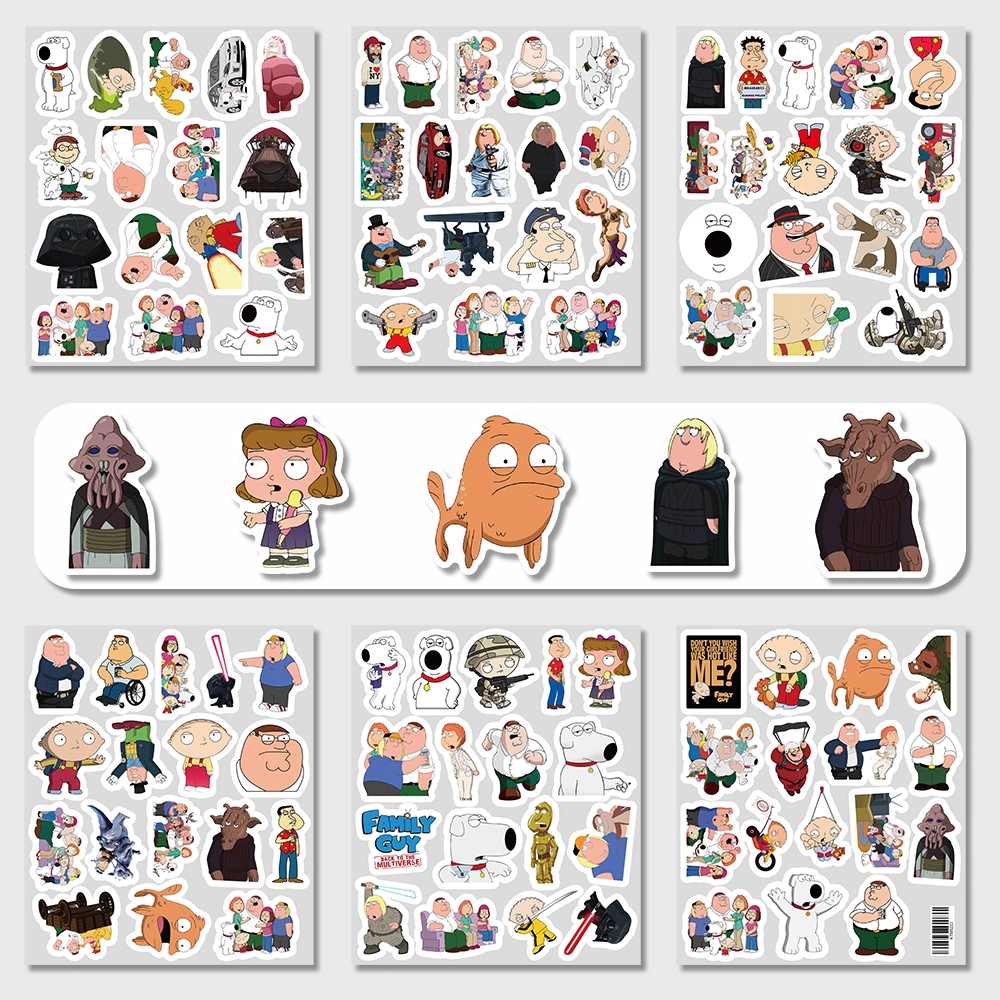 200张恶搞之家贴纸卡通动画人物笔记本手机行李箱装饰防水贴画