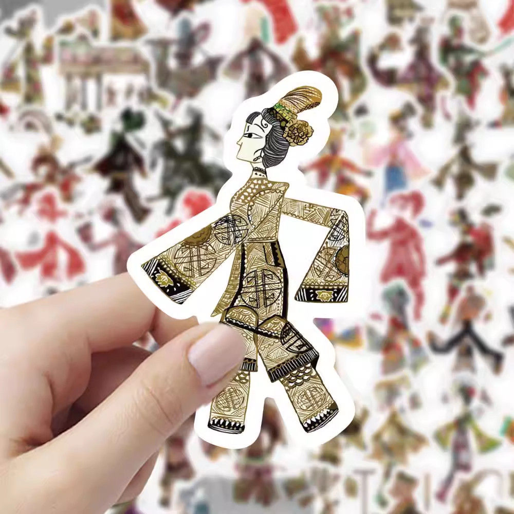 180张非遗文化皮影戏人物贴纸装饰李箱桌面手账素材杯子贴画,文具电教/文化用品/商务用品,贴纸/立体贴纸,淘宝优惠券,粉丝福利购,淘宝优惠卷