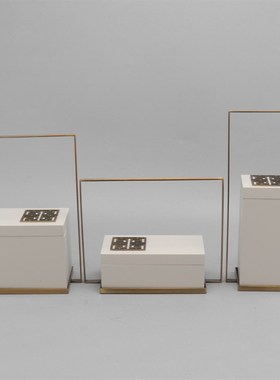 新中式创意铁艺饰品盒装饰品摆件售楼部客厅电视柜酒柜工艺品摆设