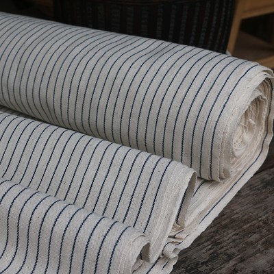 倚山人粗布新织手工土布纯棉蓝染色织茶艺布桌旗门帘软装手织布