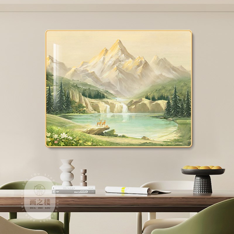聚宝盆电表箱装饰画山水风景配电箱遮挡电闸箱总开关新款餐厅挂画
