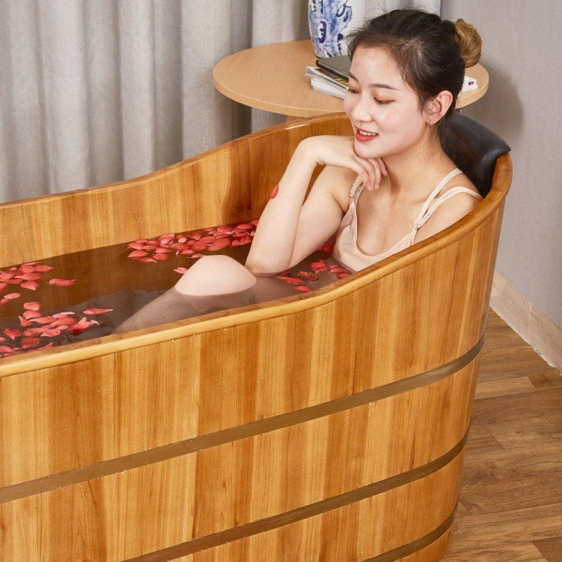 美容院泡澡木桶大人全身沐浴桶家用洗澡桶熏蒸木桶浴缸实木洗澡盆