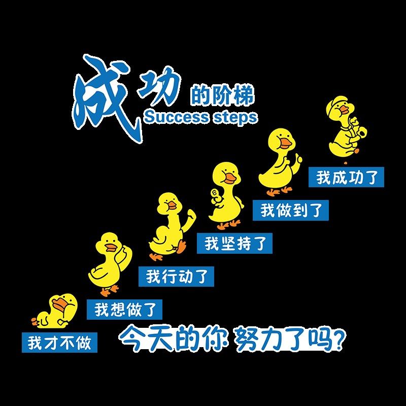 成功的阶梯励志标语墙贴纸公司企业文化背景会议办公室墙面装饰3d