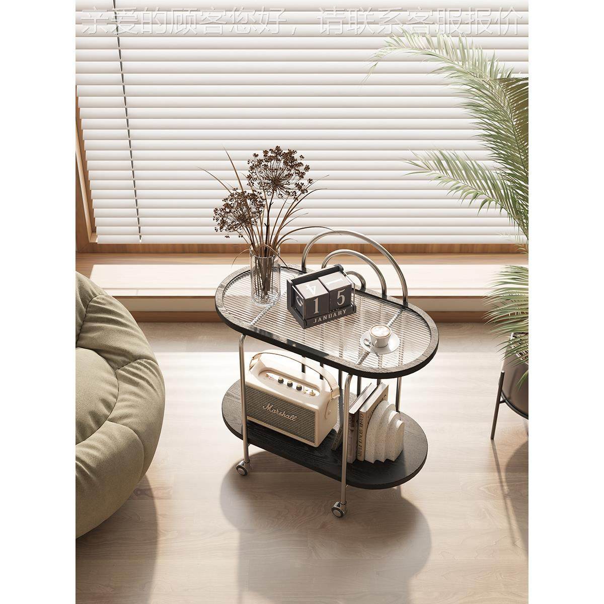 沙发边几手车ins奶油轻奢实木小几茶床头可移动角推EMS-QSST几物,住宅家具,角几/边几,淘宝优惠券,粉丝福利购,淘宝优惠卷