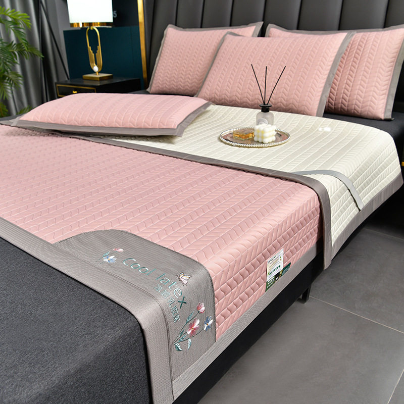 夏季纯色冰丝乳胶凉席三件套床笠款可水洗空调席宿舍单人席子凉感,床上用品,学生床品套件,淘宝优惠券,粉丝福利购,淘宝优惠卷