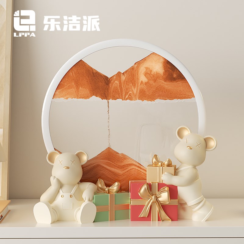 卡通暴力熊流沙画摆件创意客厅玄关电视酒柜装饰结婚新房乔迁礼物图片