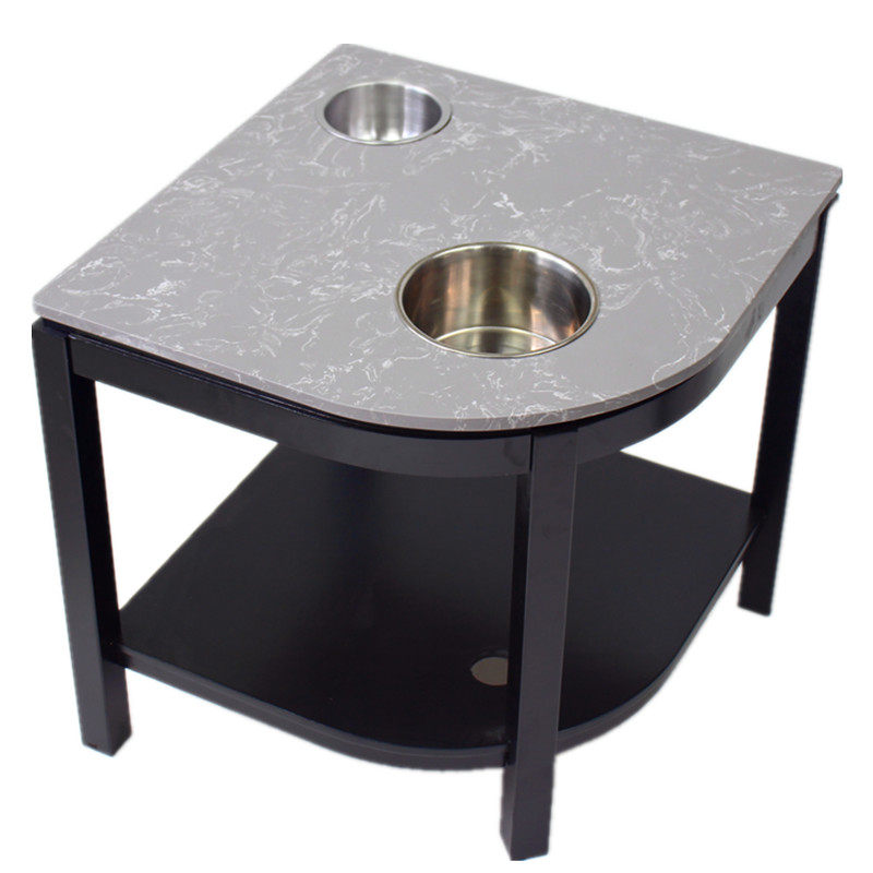 麻将机茶几实木双层麻将桌旁边小茶几角几带烟缸棋牌室专用茶水架