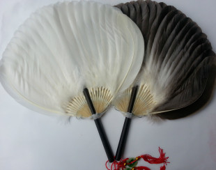 非遗高淳特产鹅毛扇乌木柄孕产妇诸葛孔明高档夏季纳凉手工羽毛扇