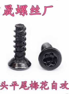 梅花槽沉头平尾自攻螺钉黑色内梅花平头自攻钉M3*10