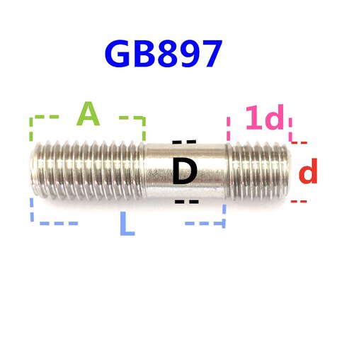 304GB897不锈钢不等长双头螺栓双头螺柱双头螺丝国标6M8M10M12-14