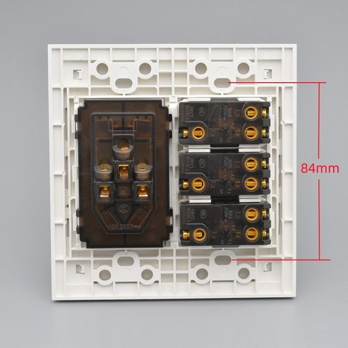 120型六位墙壁开关 三开双控电源灯开关带二三插五孔电源插座面板