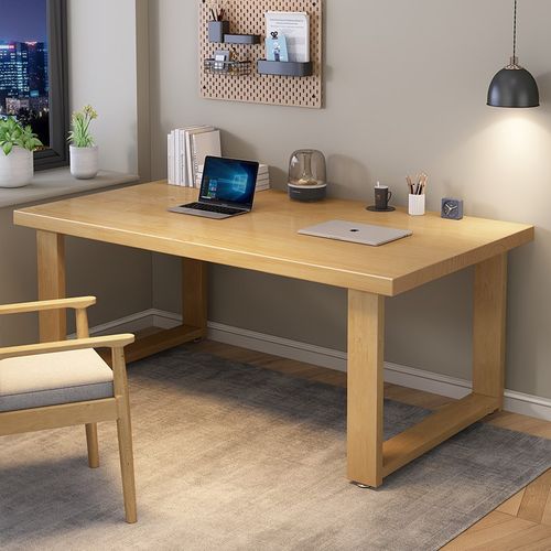 实木书桌办公桌家用卧室长方形工作台简易学生写字桌台式电脑桌子