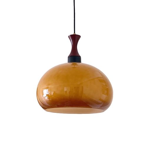 中古奶油风卧室阳台吸顶灯包豪斯玻璃蛋挞次卧灯护眼复古书房灯