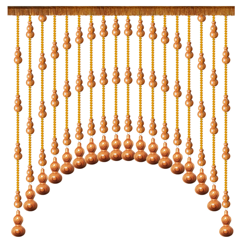 桃木珠帘水晶门帘玄关窗帘隔断帘卧室卫生间客厅过道家用帘子屏风