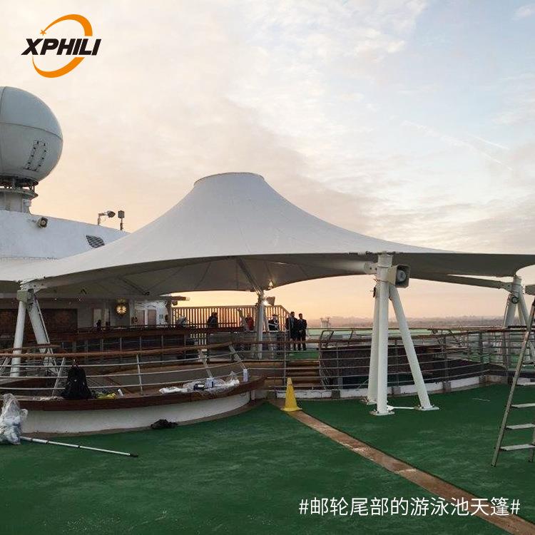 高档酒店、商场入口大型膜结构高透光灯光幻彩效果拱形锥形设计