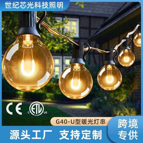 G40灯串欧规220V插电设计LED软灯丝户外圣诞新年节日氛围挂灯厂家