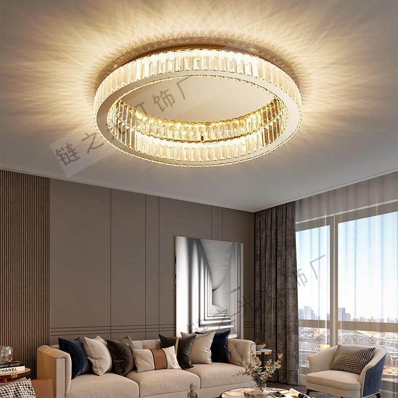 轻奢现代K9水晶主卧室吸顶灯简约北欧客厅餐厅灯网红书房间灯具
