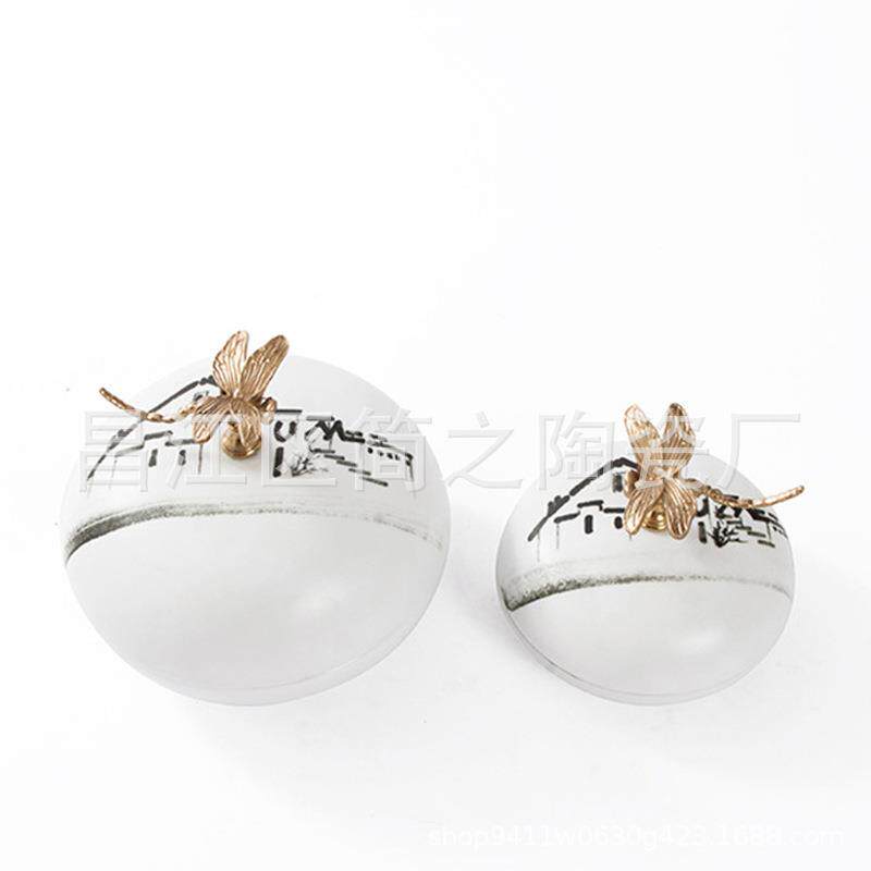 新中式玄关装饰摆件陶瓷创意收纳罐子摆件家居客厅酒柜装饰工艺品