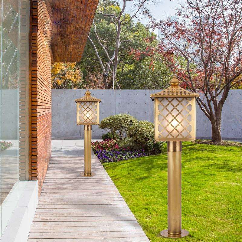 御灯欧式全铜庭院灯防水防锈户外草坪灯墙头柱头灯别墅花园景观灯