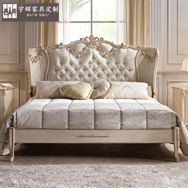 新古典欧式双人床主卧奢华婚床简欧实木雕花大床豪华布艺公主床